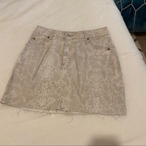 Topshop Moto leather snakeskin mini skirt